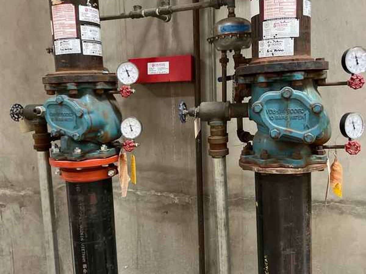 Fire Sprinkler Riser, commercial property inspected by The Real Estate Inspection Company in Southern California
