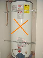 Poor water heater strapping